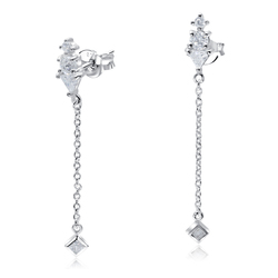 Perfect Designed With CZ Stone Silver Ear Stud STS-5540